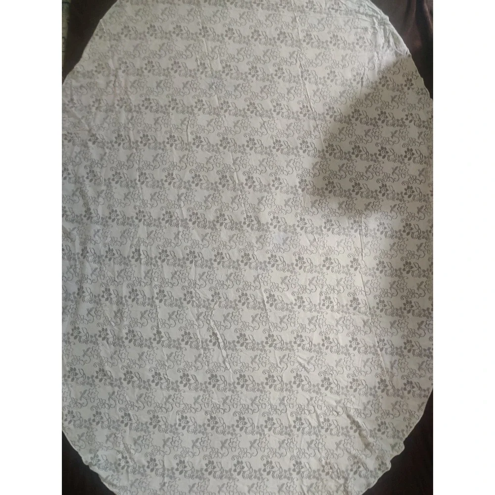Vintage Cottagecore Filet Crochet Lace Floral Rectangular Tablecloth 52*78